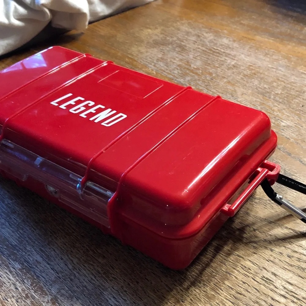 Legend Red Hard Plastic Waterproof Storage Case